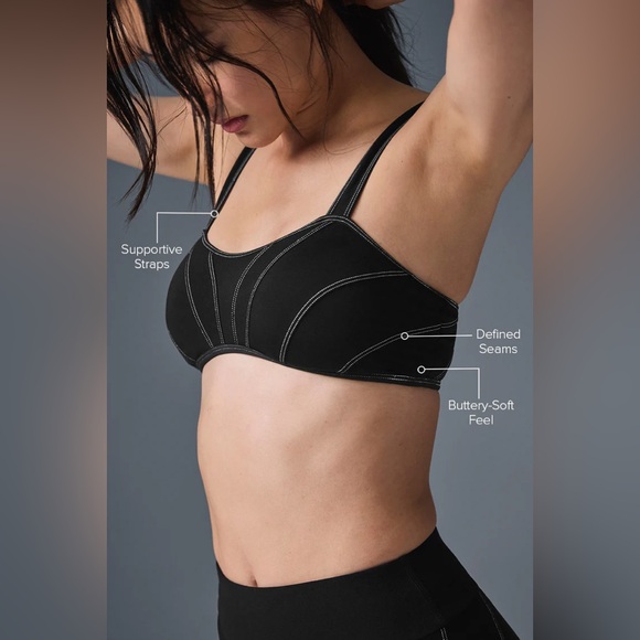 Alo Yoga Black Alosoft Sunray Bra - Picture 2 of 4